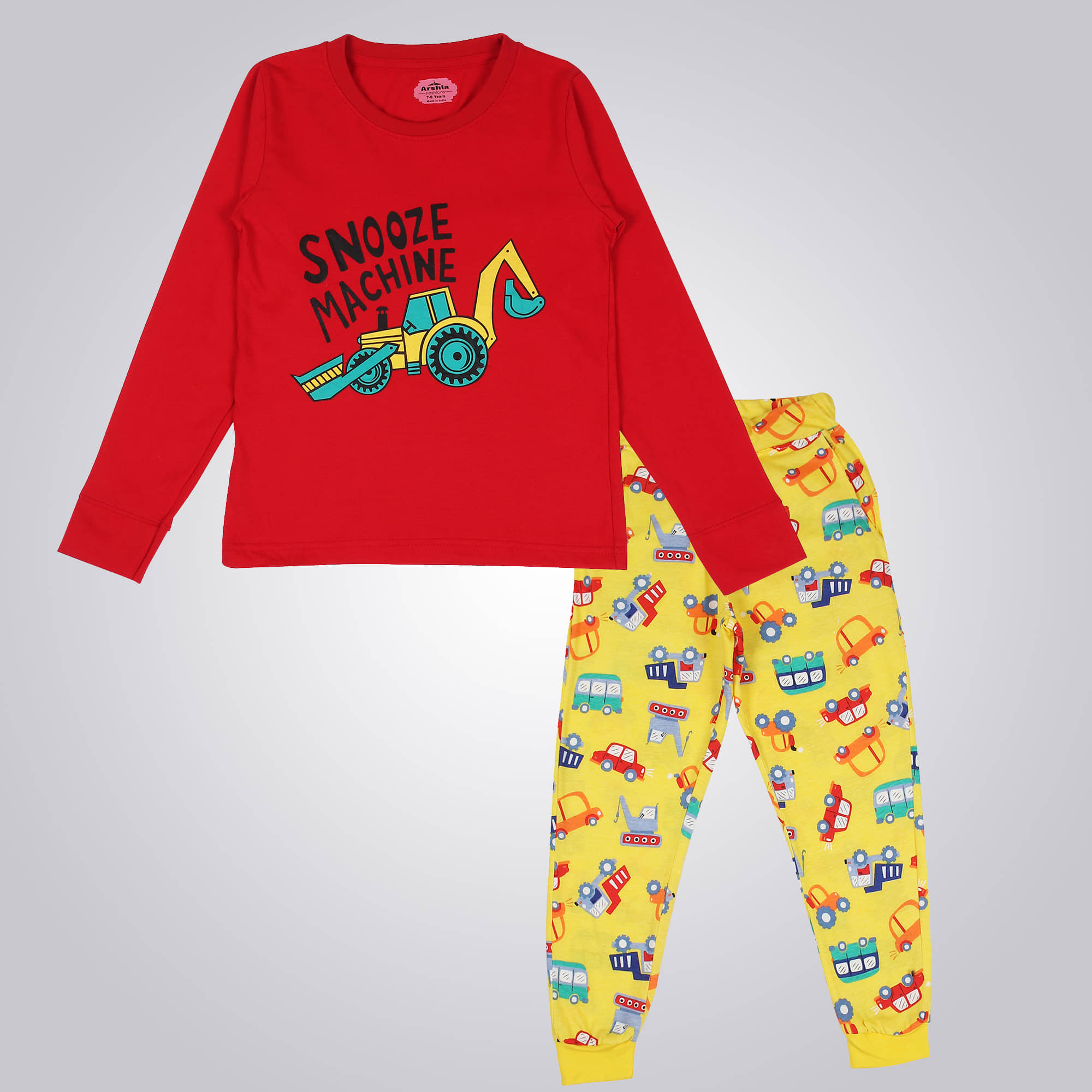 Arshia Fashions Pack of 1 Boys Cotton Blend Nightsuit Set ( Orange ) - Nightwear & Loungewear | Buy online on ZillyBuy