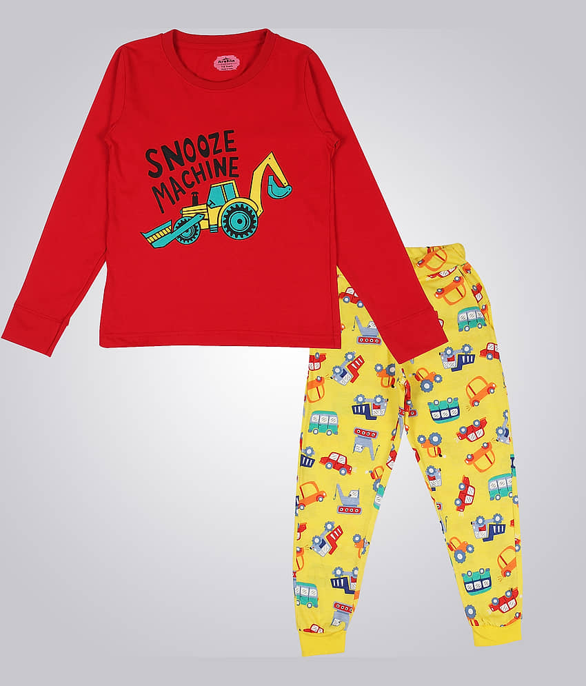Arshia Fashions Pack of 1 Boys Cotton Blend Nightsuit Set ( Orange ) - Nightwear & Loungewear | Buy online on ZillyBuy