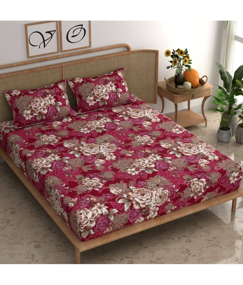 CG HOMES Microfiber 1 Double Bedsheet with 2 Pillow Covers ( Red ) CG HOMES Microfiber 1 Double Bedsheet with 2 Pillow Covers ( Red )