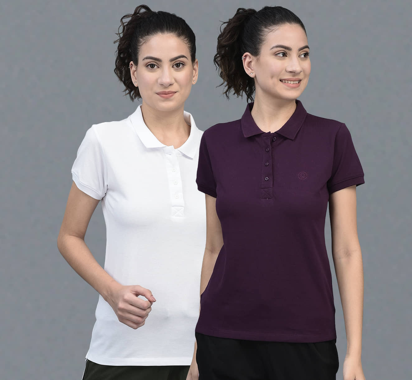 Dollar Women Cotton Blend Solid Regular Fit Polo Collar T-Shirt ( Multicolor )
