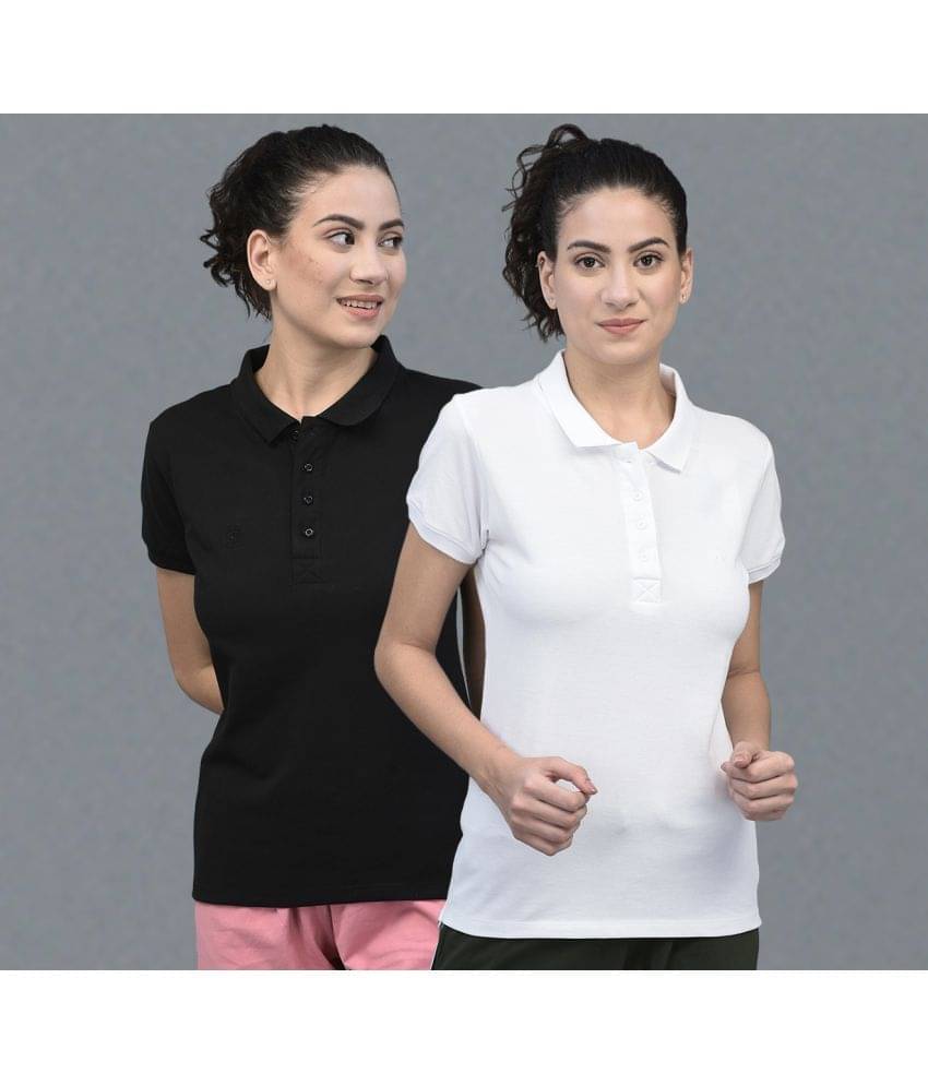 Dollar Women Cotton Blend Solid Regular Fit Polo Collar T-Shirt ( Multicolor ) Dollar Women Cotton Blend Solid Regular Fit Polo Collar T-Shirt ( Multicolor )