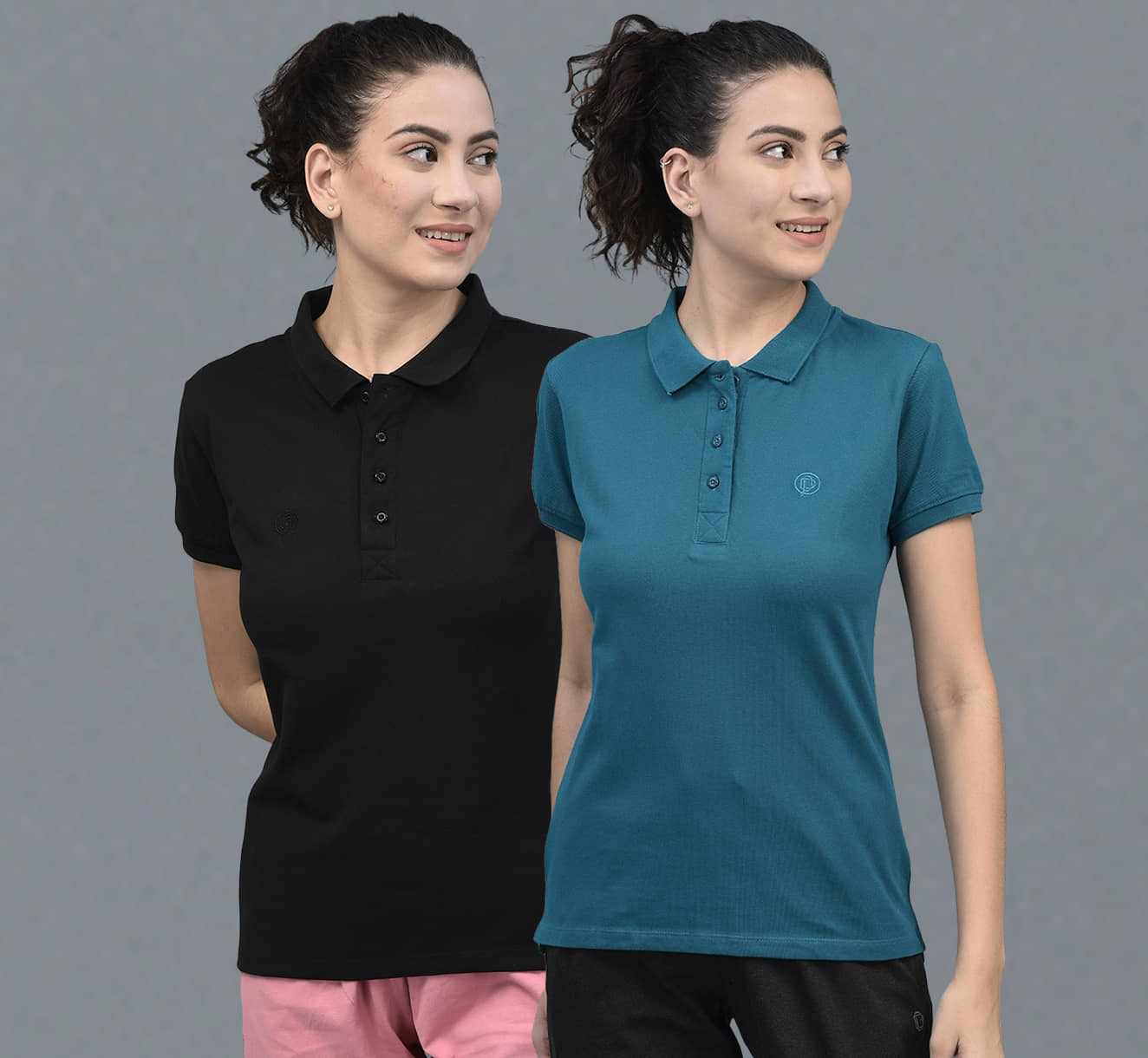 Dollar Women Cotton Blend Solid Regular Fit Polo Collar T-Shirt ( Multicolor )