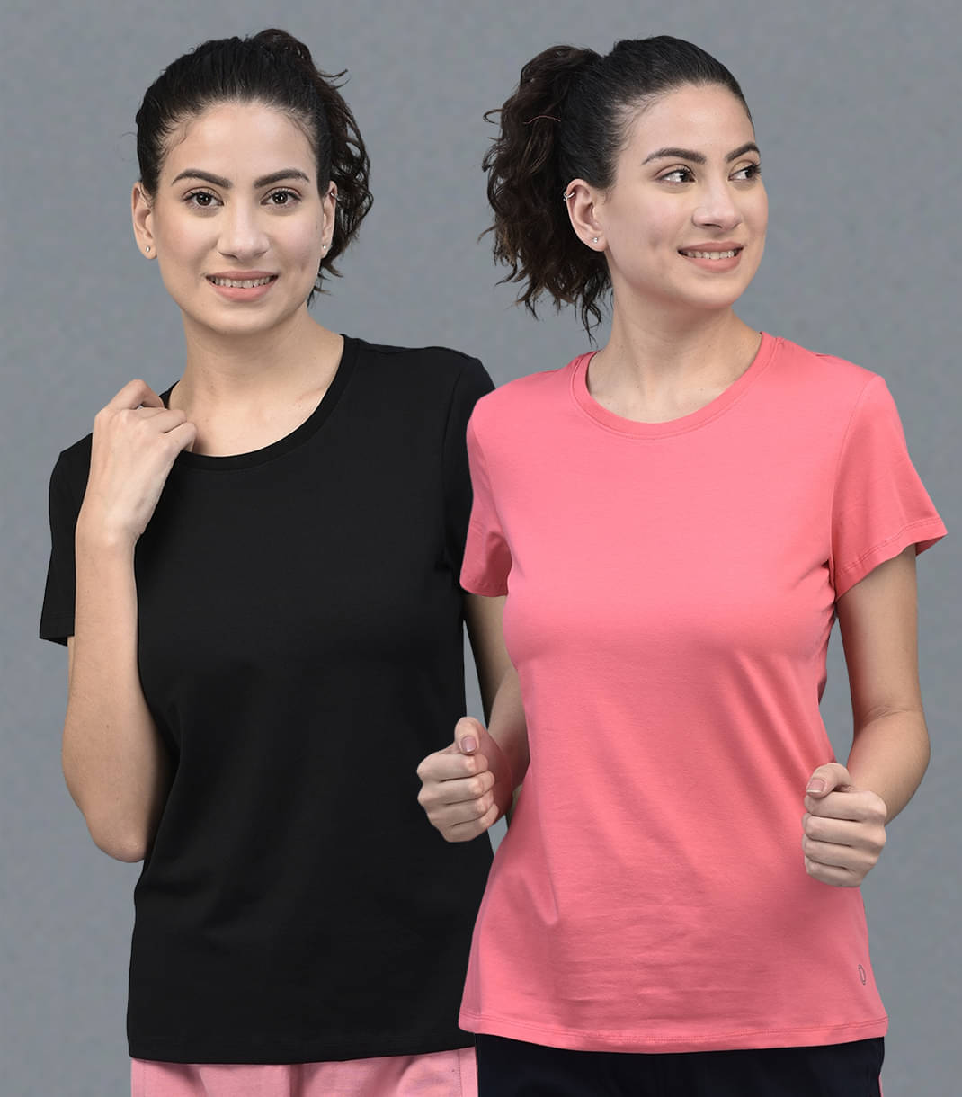     			Dollar Women Cotton Blend Solid Regular Fit Round Neck T-Shirt ( Multicolor )