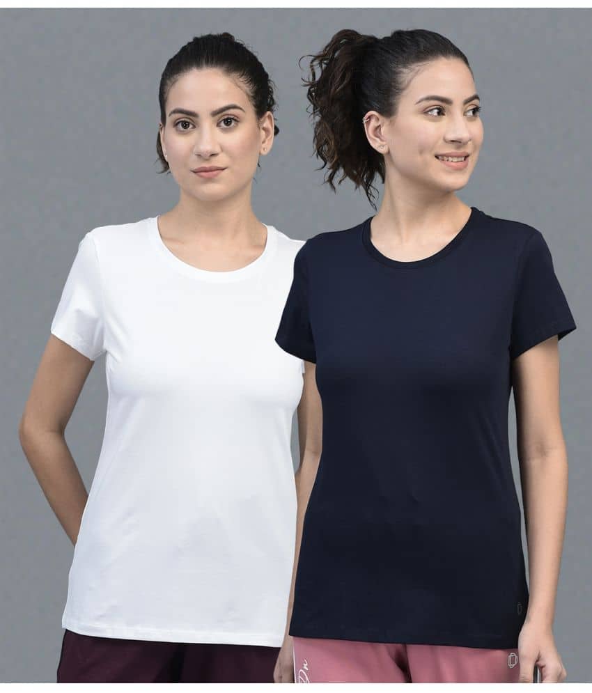 Dollar Women Cotton Blend Solid Regular Fit Round Neck T-Shirt ( Multicolor )