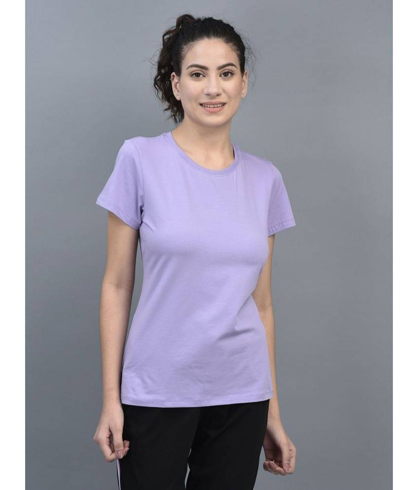 Dollar Women Cotton Blend Solid Regular Fit Round Neck T-Shirt ( Purple ) Dollar Women Cotton Blend Solid Regular Fit Round Neck T-Shirt ( Purple )