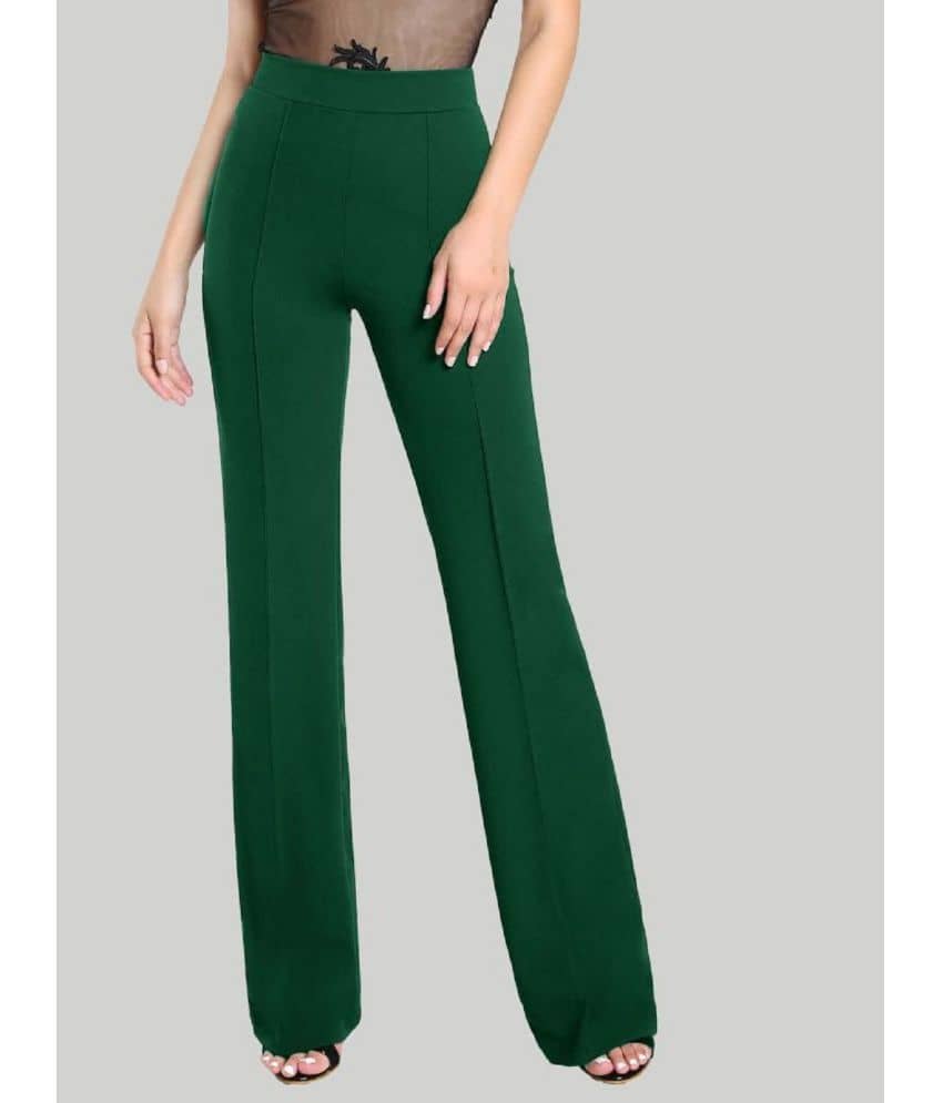 Gazal Fashions Green Cotton Blend Bootcut Women's Bootcut Pants ( Pack of 1 ) - Trousers | Buy online on ZillyBuy