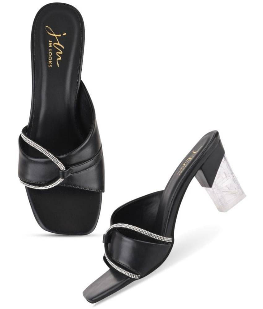 JM Looks Black Women's Slip On Heels JM Looks Black Women's Slip On Heels