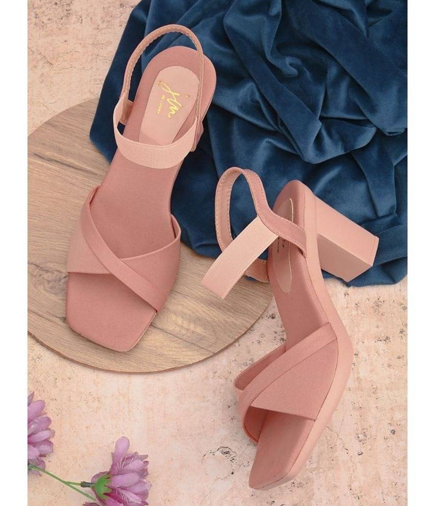     			JM Looks Peach Women's Sandal Heels