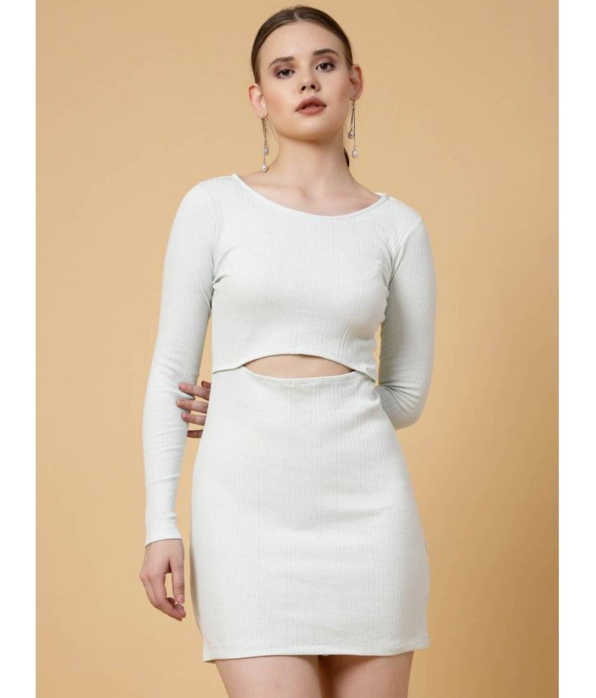 Rigo Women Cotton Solid Bodycon Dress ( White ) Rigo Women Cotton Solid Bodycon Dress ( White )