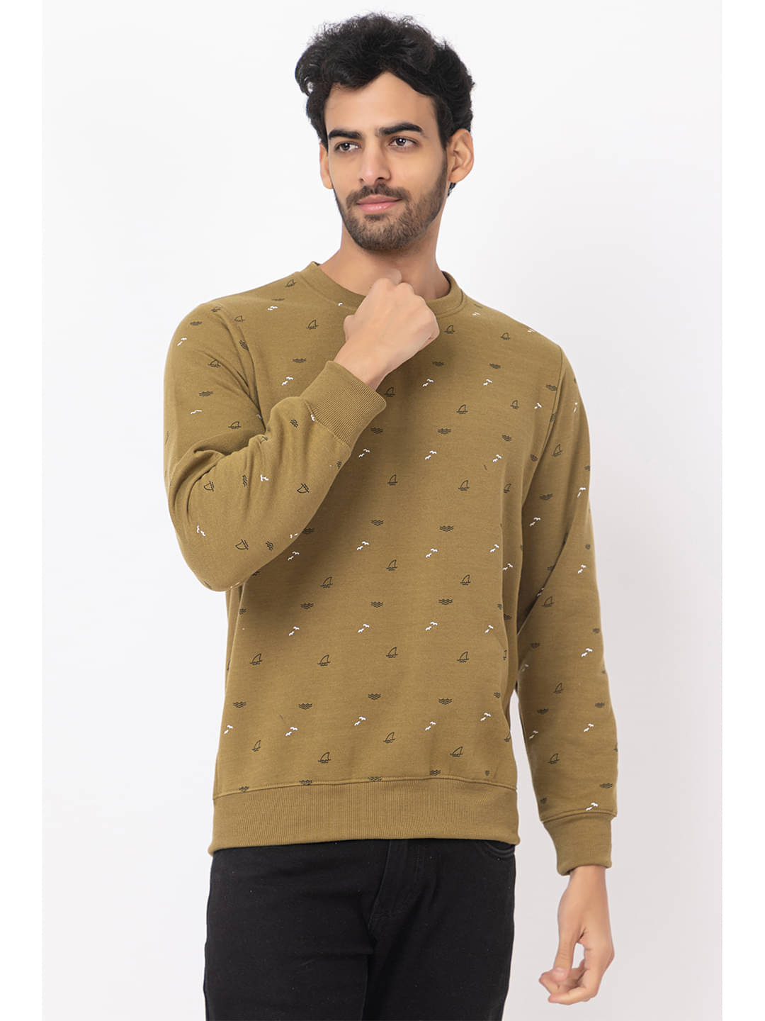 SEVEN DREAMS Cotton Blend Round Neck Men's Sweatshirt - Brown ( Pack of 1 )     			SEVEN DREAMS Cotton Blend Round Neck Men's Sweatshirt - Brown ( Pack of 1 )