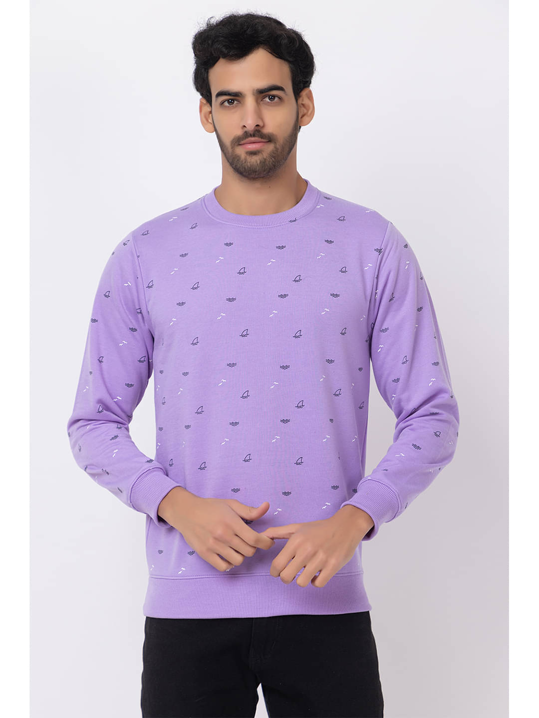 SEVEN DREAMS Cotton Blend Round Neck Men's Sweatshirt - Purple ( Pack of 1 ) SEVEN DREAMS Cotton Blend Round Neck Men's Sweatshirt - Purple ( Pack of 1 )