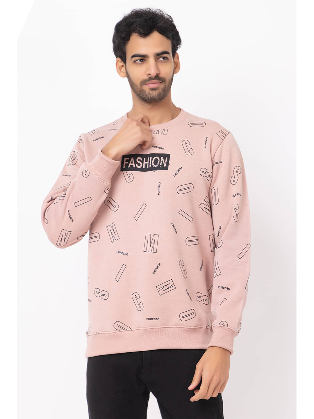 SEVEN DREAMS Cotton Blend Round Neck Men's Sweatshirt - Pink ( Pack of 1 ) SEVEN DREAMS Cotton Blend Round Neck Men's Sweatshirt - Pink ( Pack of 1 )