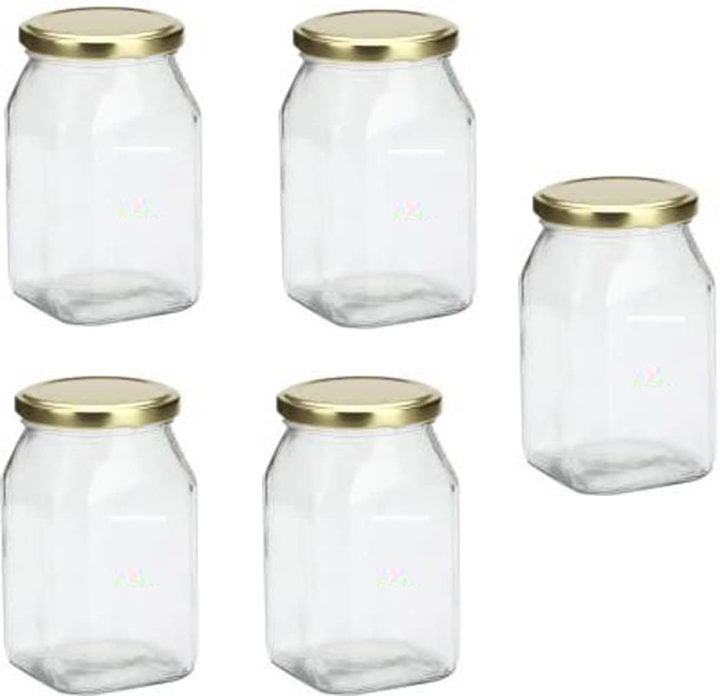 Somil Glass Container Glass Transparent Utility Container ( Set of 5 )