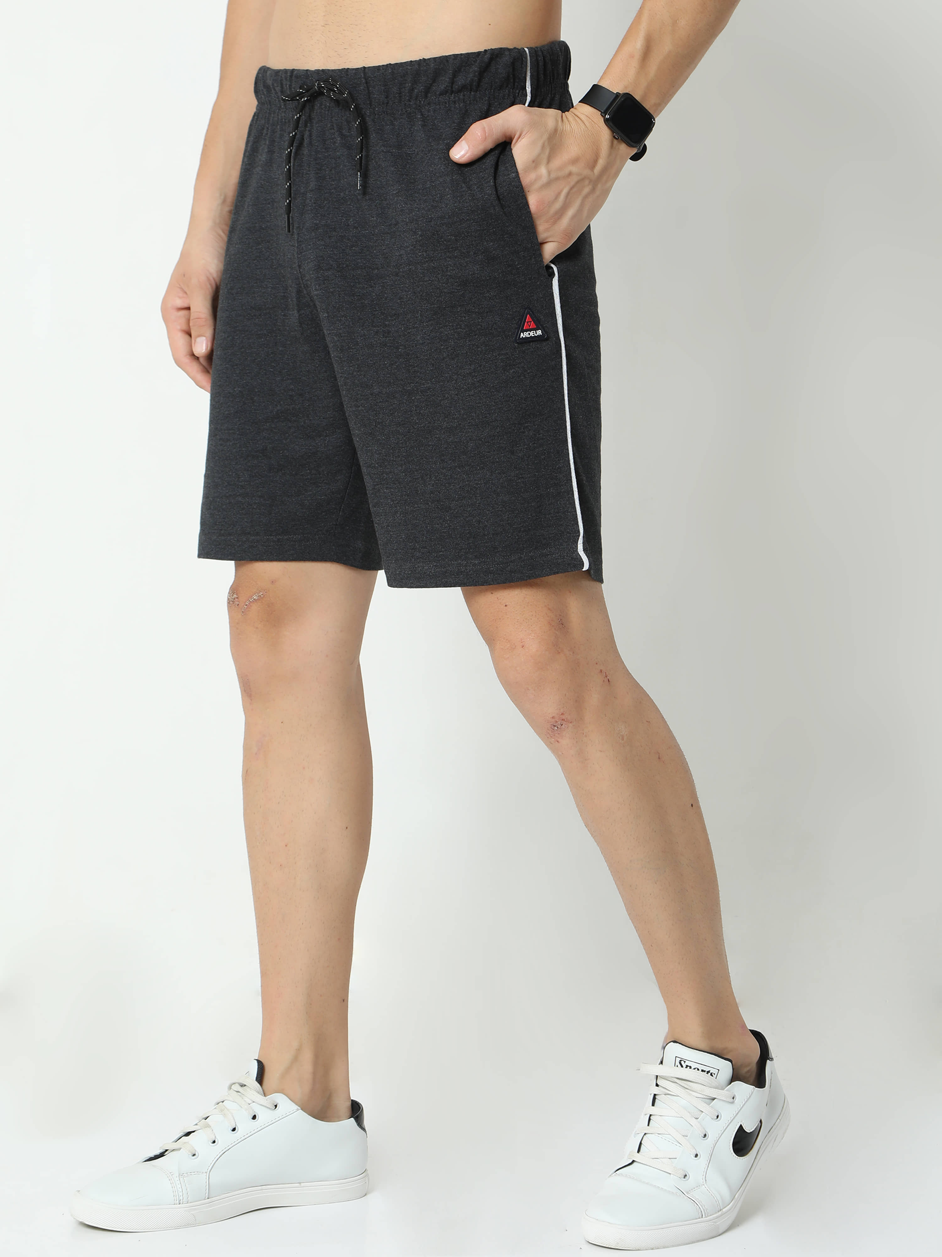 Ardeur Fashions Charcoal Cotton Blend Men's Shorts ( Pack of 1 ) - Shorts | Buy online on ZillyBuy