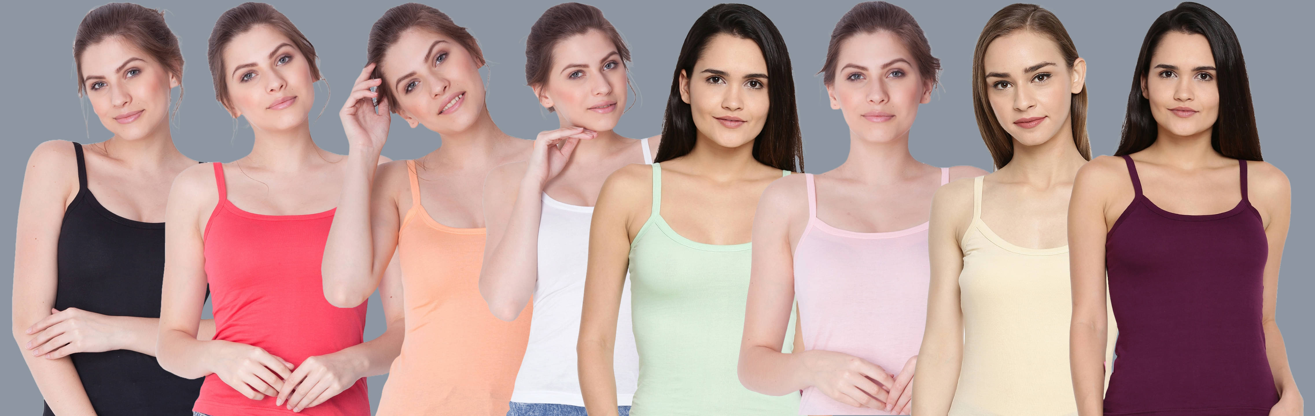     			Dollar Missy Cotton Camisoles - Multi Color Pack of 7
