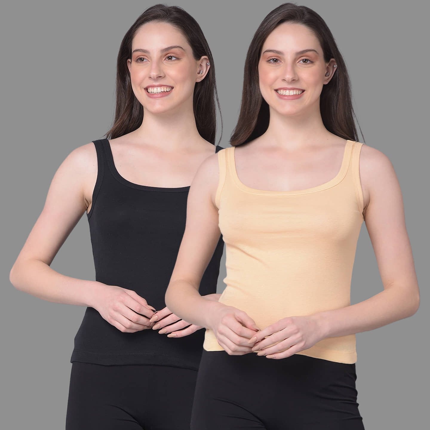 Dollar Missy Cotton Camisoles - Multi Color Pack of 2