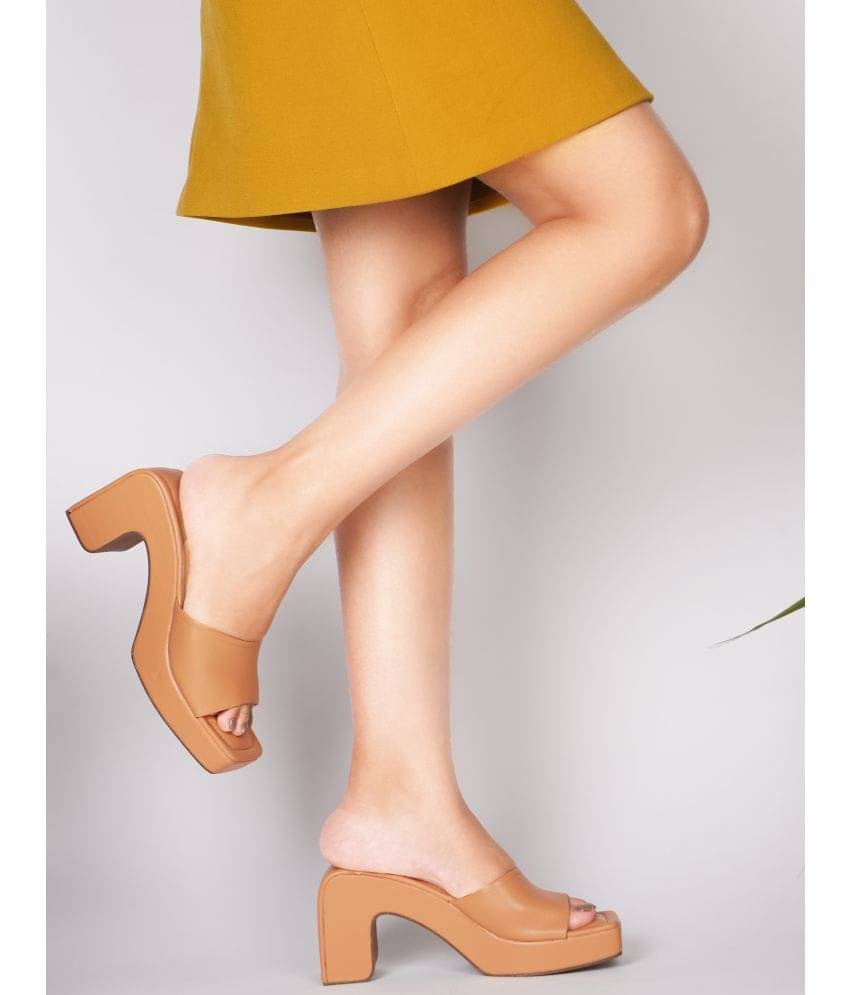     			JM Looks Beige Women's Sandal Heels