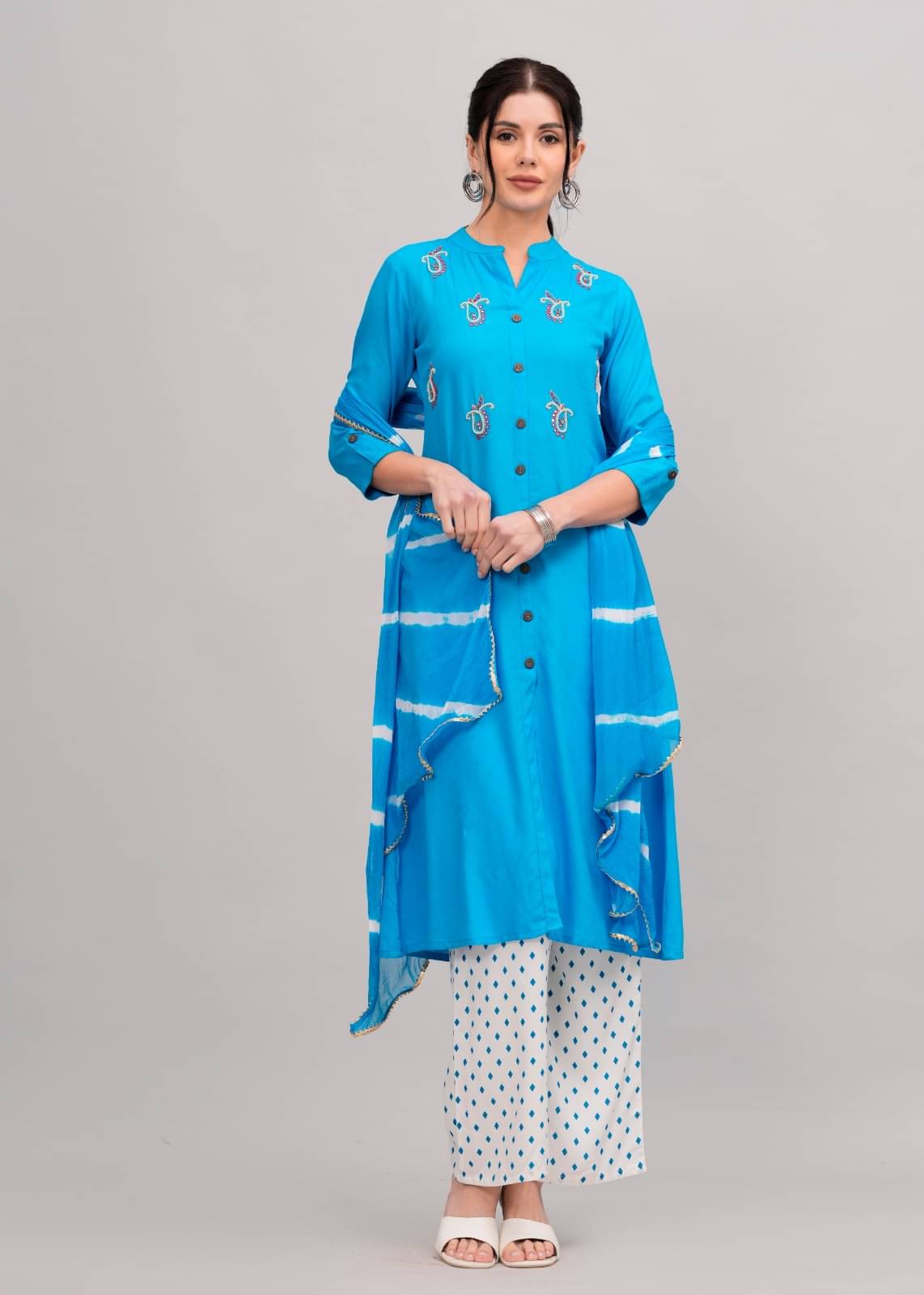MAUKA Rayon Solid Kurti With Palazzo Women's Stitched Salwar Suit - Blue ( Pack of 1 ) MAUKA Rayon Solid Kurti With Palazzo Women's Stitched Salwar Suit - Blue ( Pack of 1 )