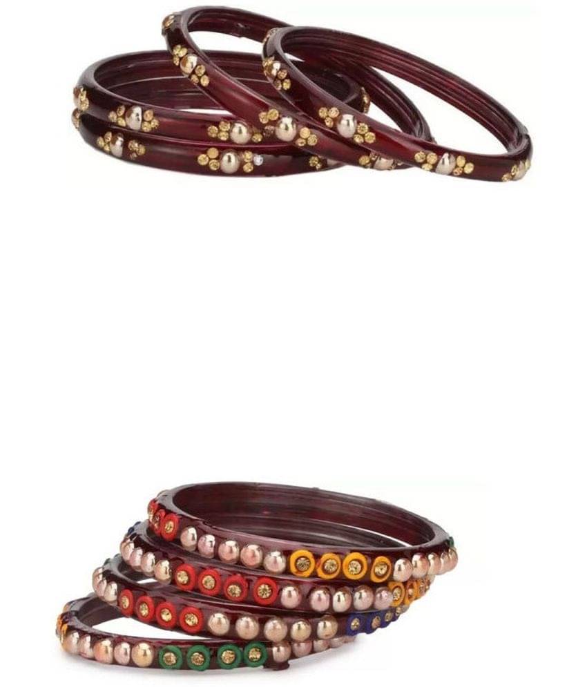 Somil Maroon Bangle ( Pack of 8 )     			Somil Maroon Bangle ( Pack of 8 )