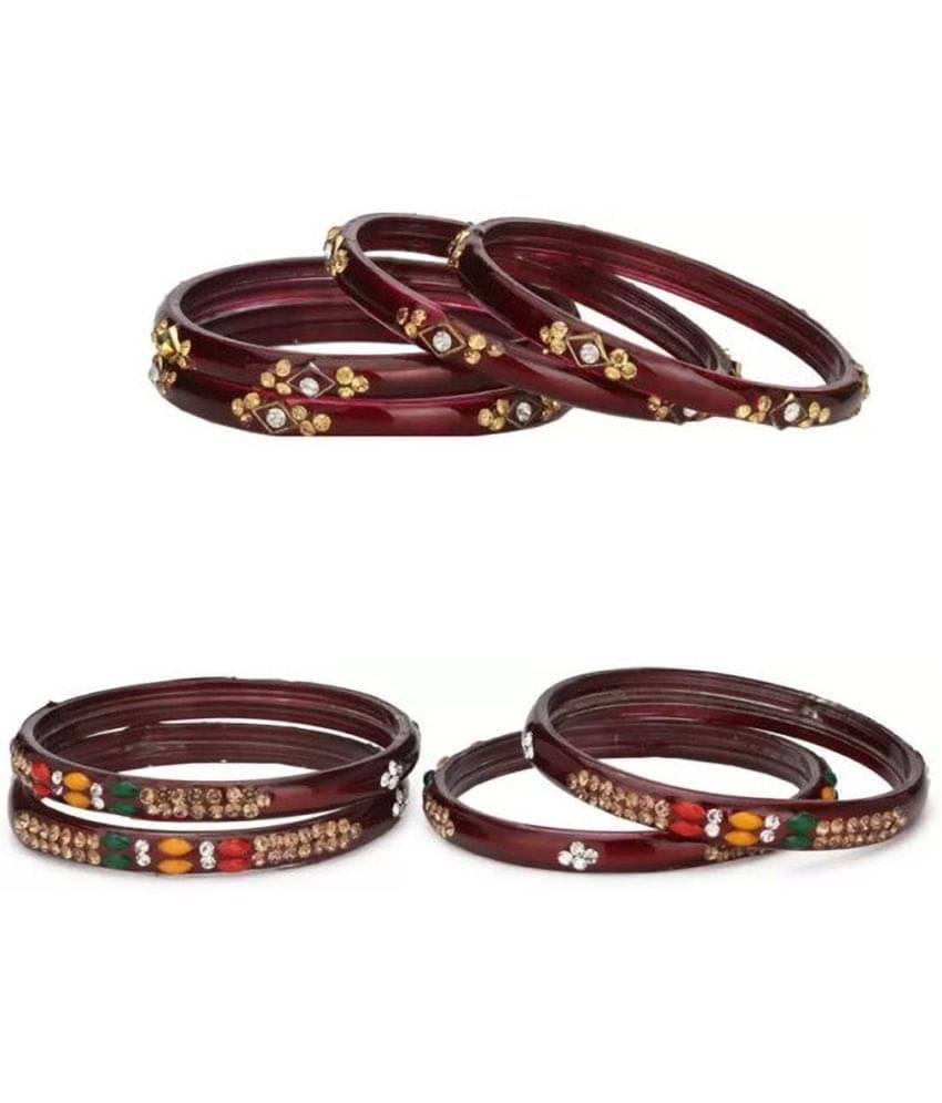     			Somil Maroon Bangle ( Pack of 8 )