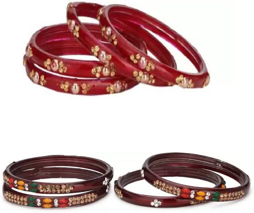 Somil Maroon Bangle ( Pack of 8 )     			Somil Maroon Bangle ( Pack of 8 )