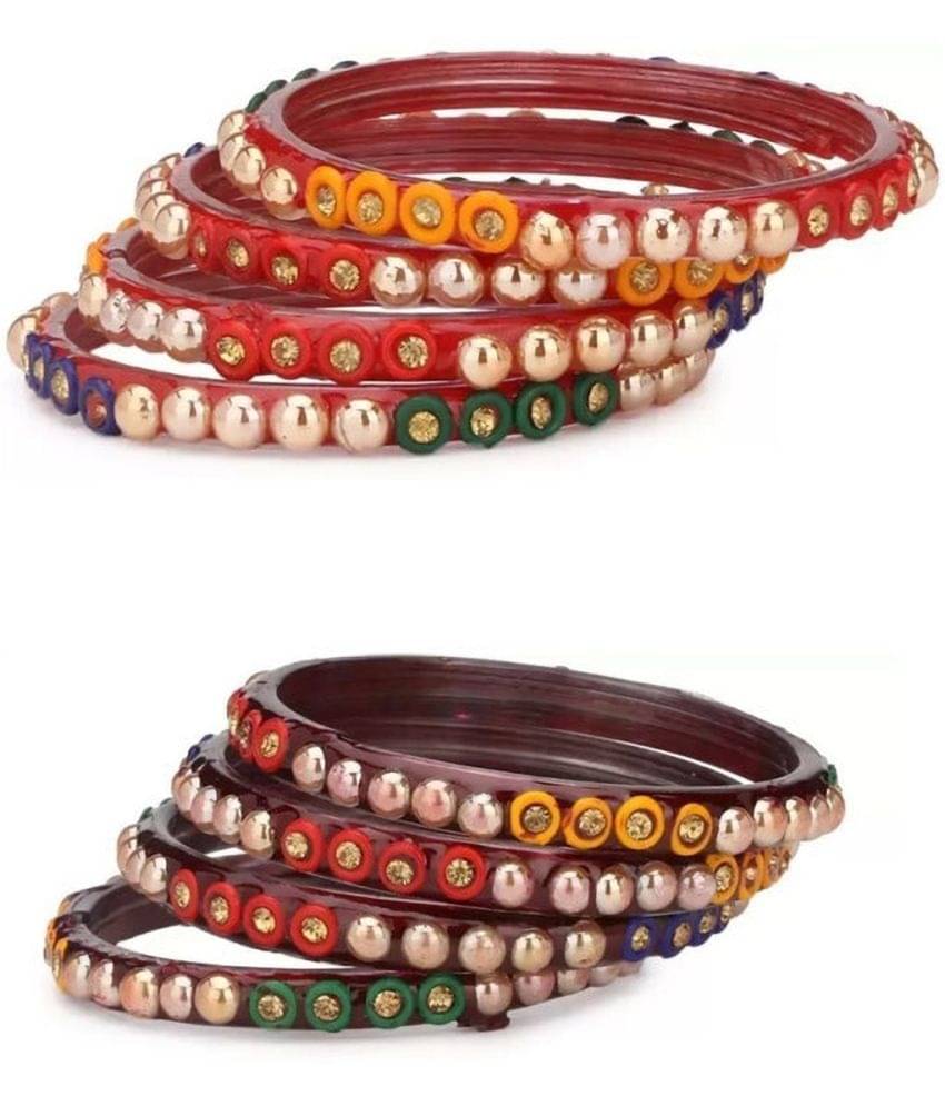 Somil Multicolor Bangle ( Pack of 8 ) Somil Multicolor Bangle ( Pack of 8 )
