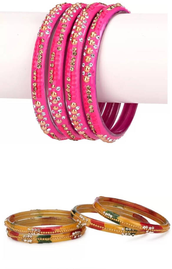 Somil Pink Bangle ( Pack of 8 )     			Somil Pink Bangle ( Pack of 8 )