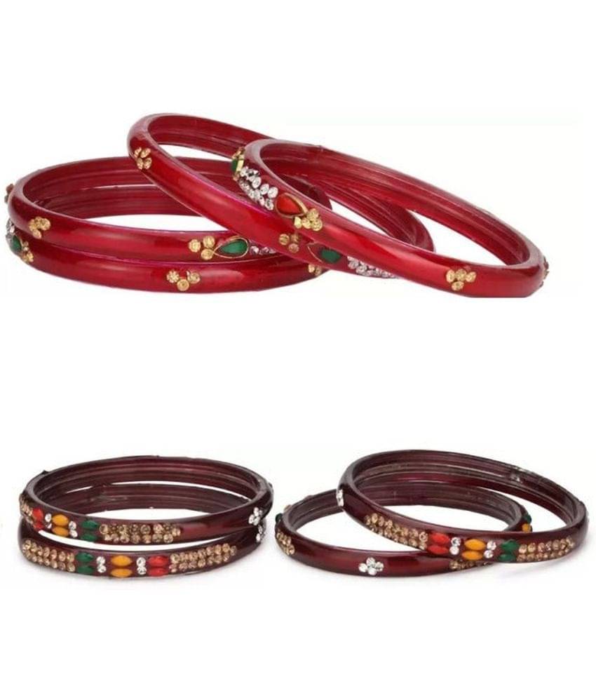 Somil Red Bangle ( Pack of 8 ) Somil Red Bangle ( Pack of 8 )