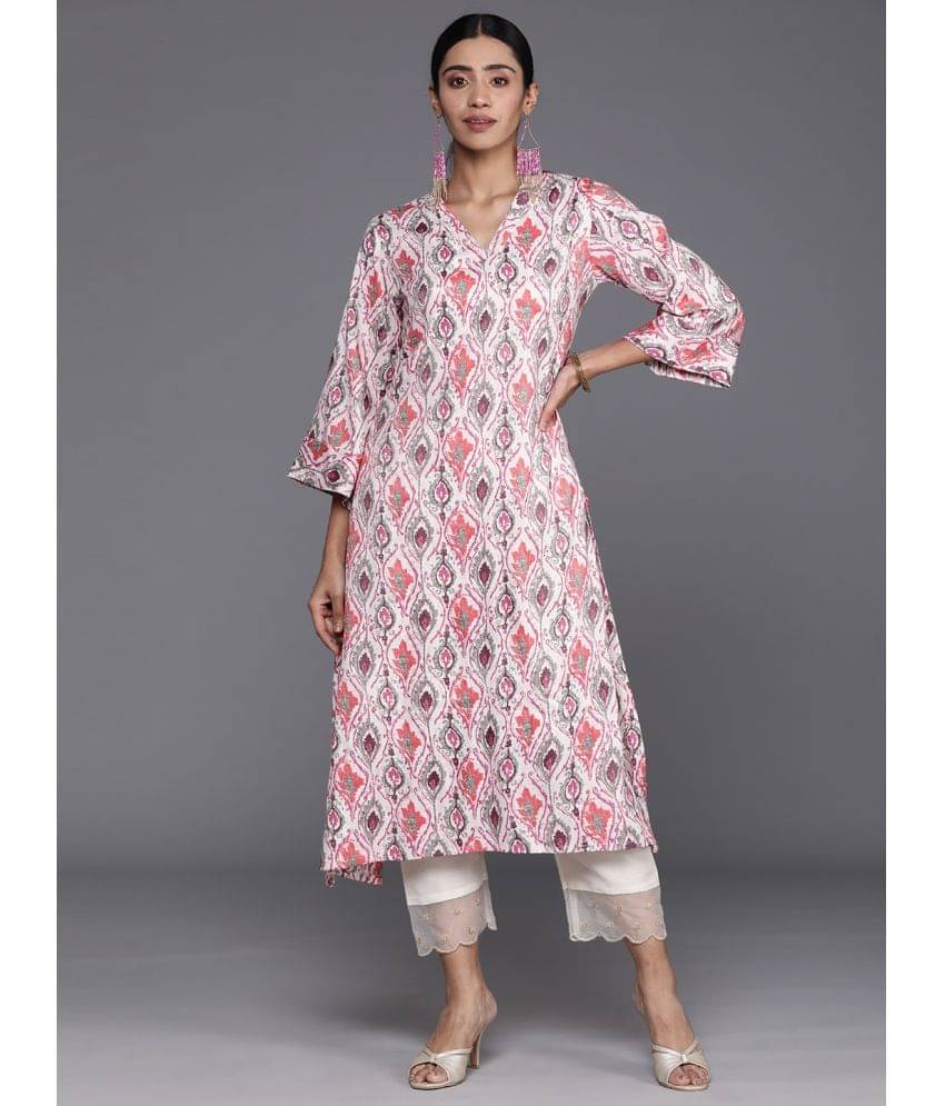 Varanga Viscose Printed Straight Women's Kurti - Pink ( Pack of 1 ) Varanga Viscose Printed Straight Women's Kurti - Pink ( Pack of 1 )