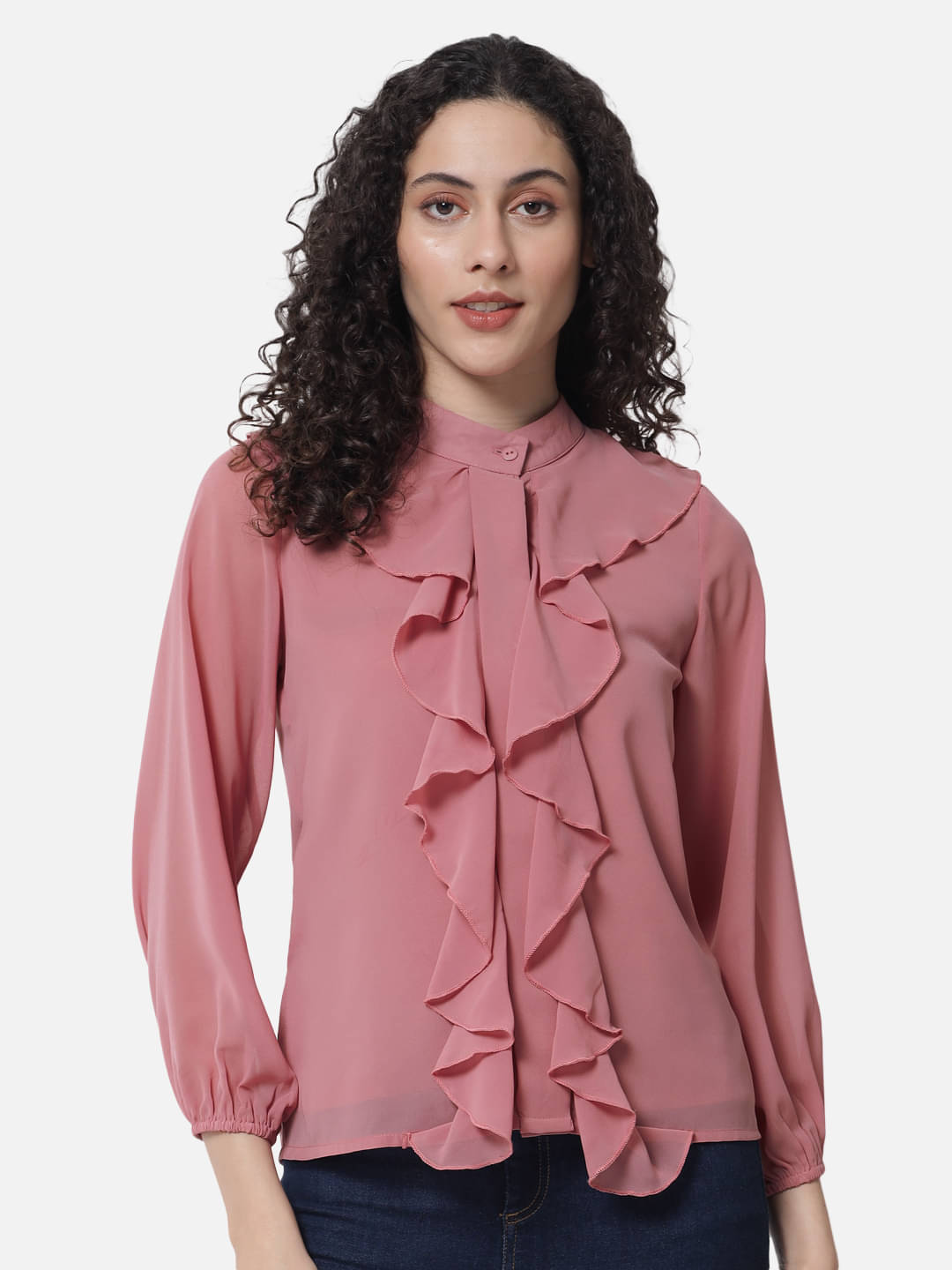     			ALL WAYS YOU Women's Georgette Regular Top ( Pink )
