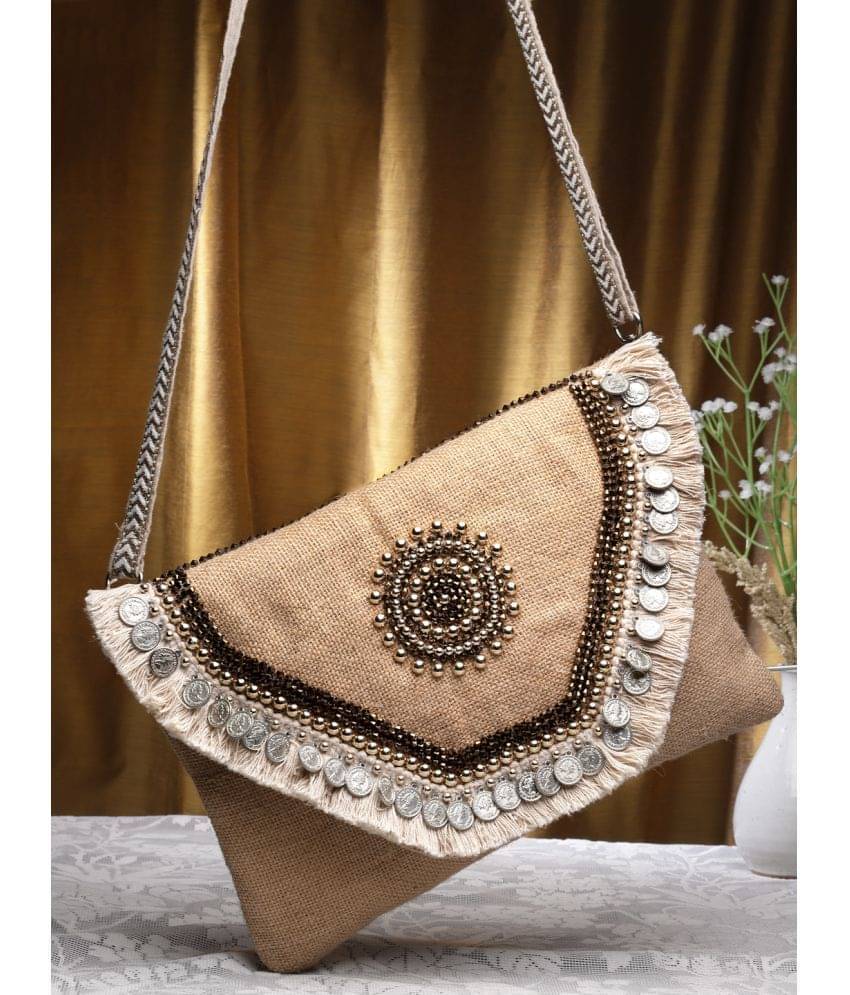     			Anekaant Sling Bag Jute Set of 1 ( Beige )