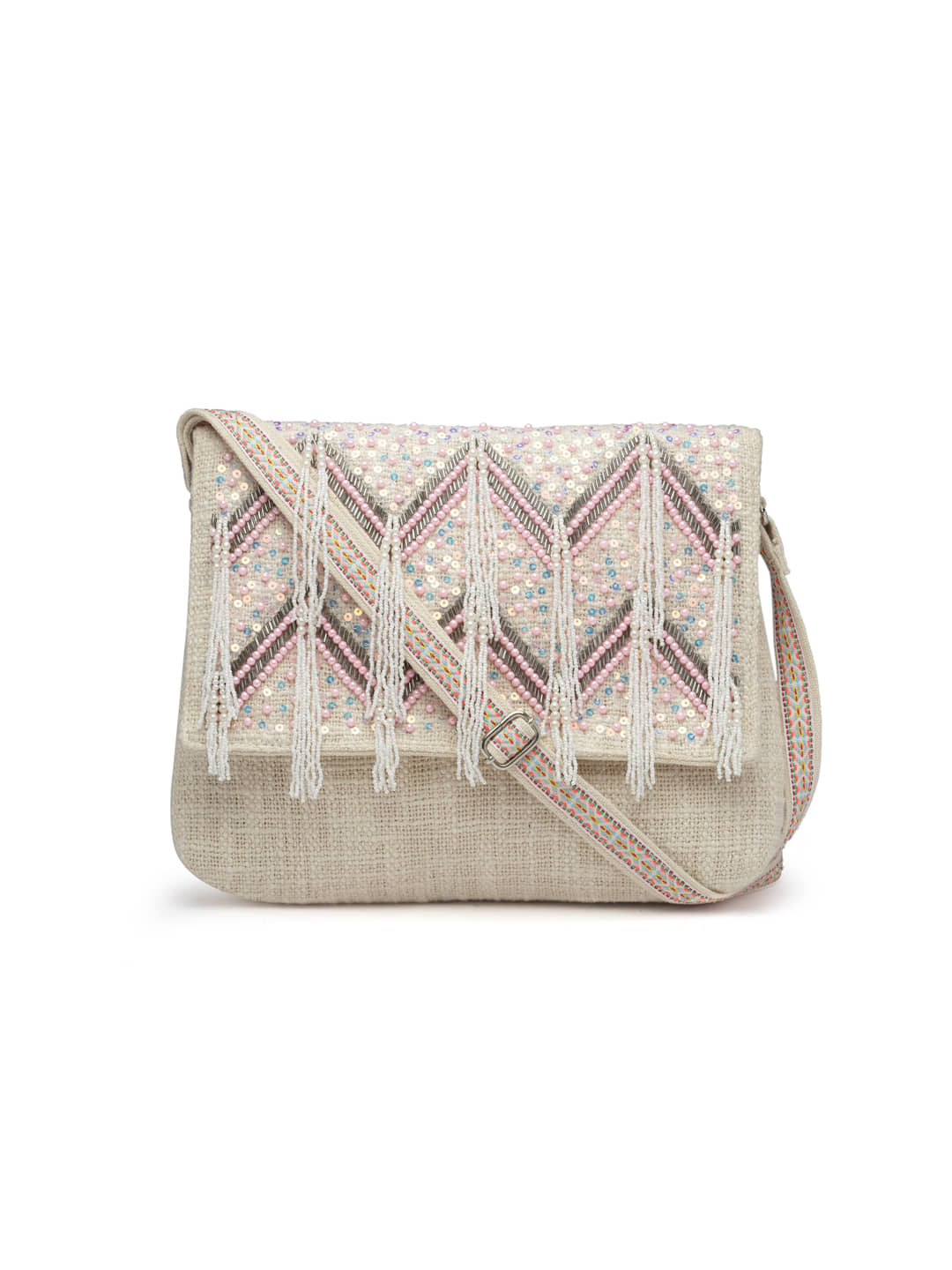 Anekaant Sling Bag Cotton Set of 1 ( Off White ) - Handbags | Buy online on ZillyBuy