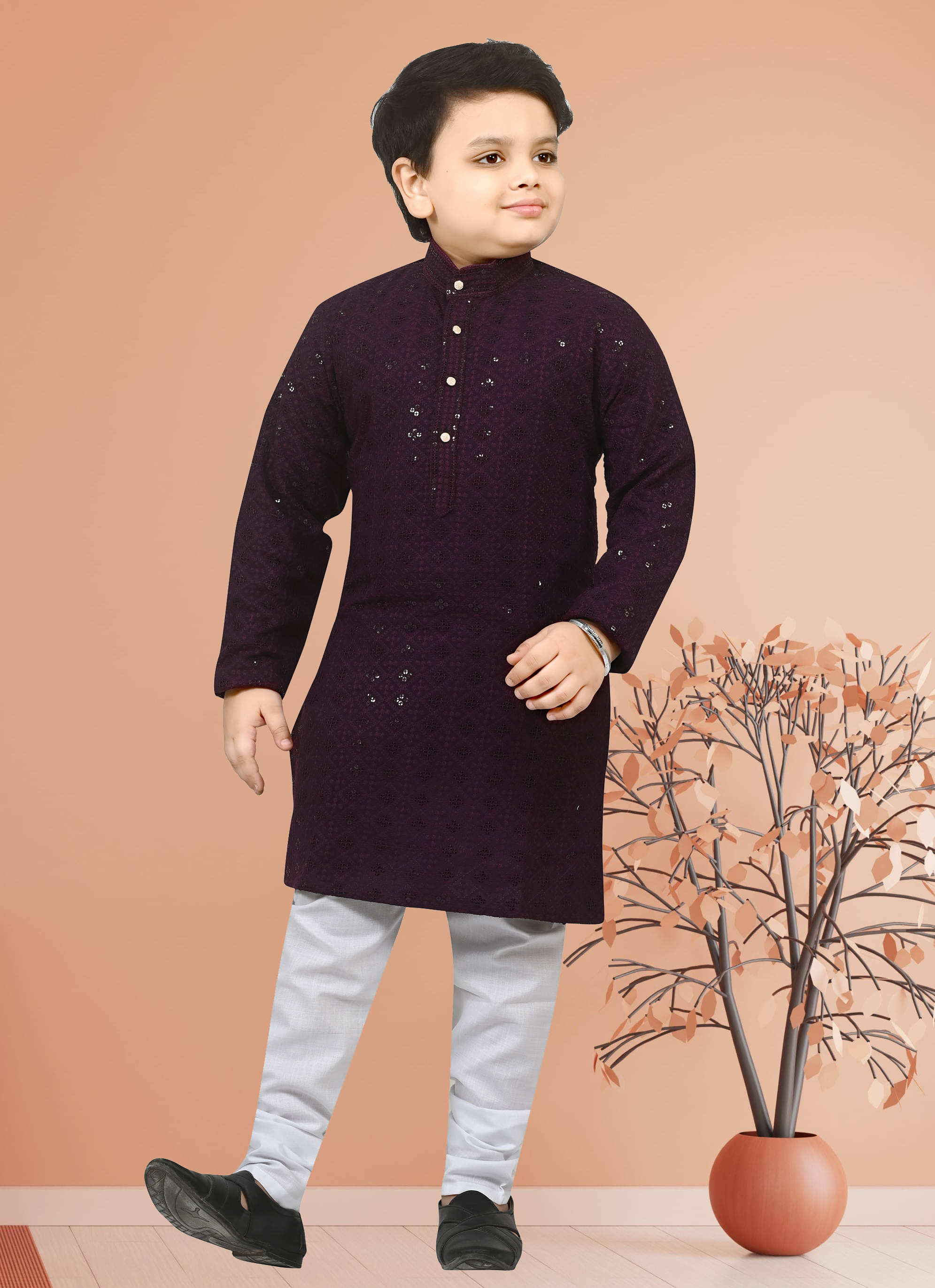    			Arshia Fashions Pack of 1 Boys Rayon ( Wine )