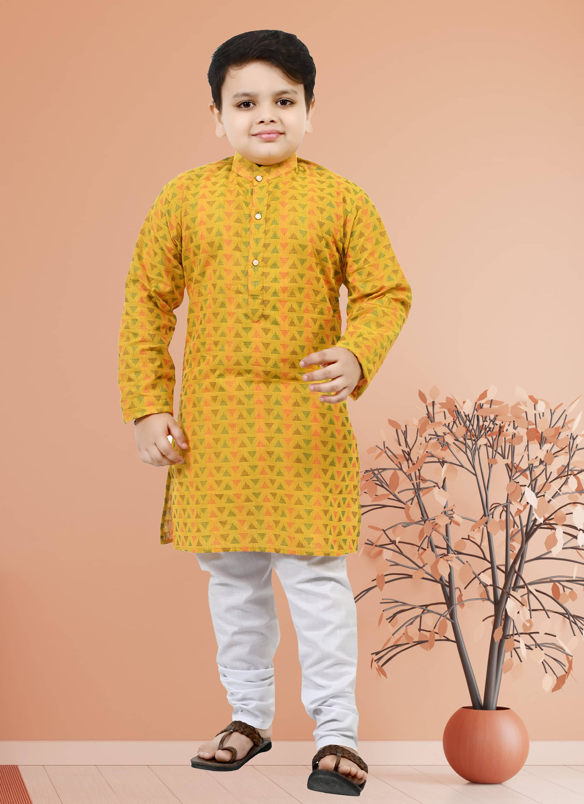 Arshia Fashions Pack of 1 Boys Cotton Blend ( Yellow ) Arshia Fashions Pack of 1 Boys Cotton Blend ( Yellow )