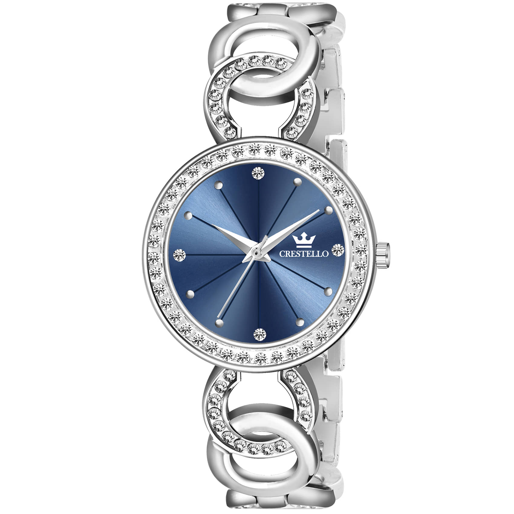 Crestello Silver Metal Analog Womens Watch