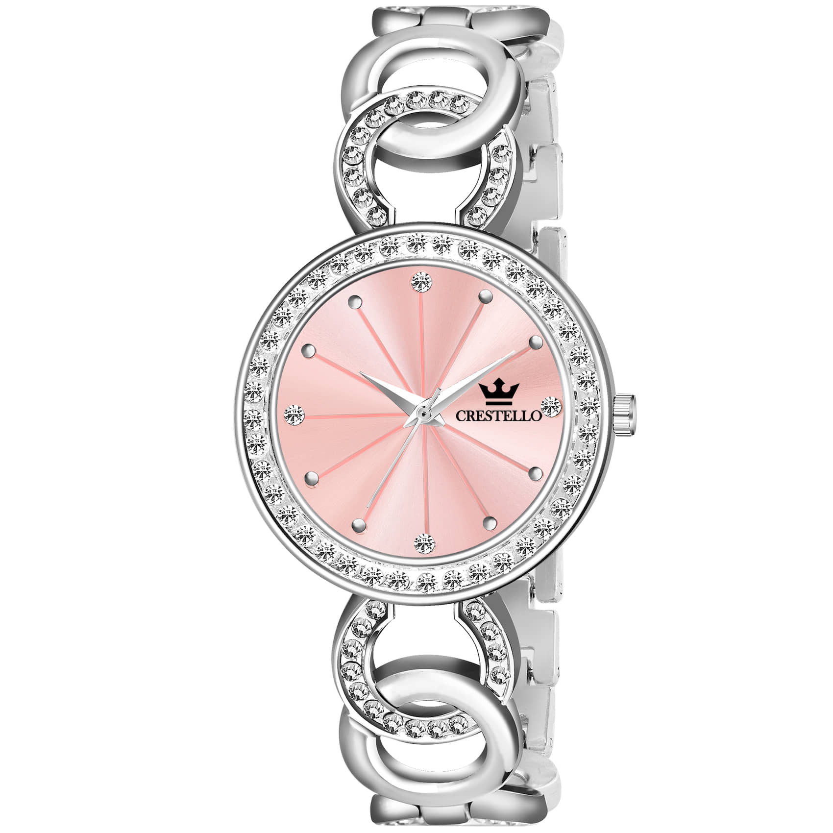 Crestello Silver Metal Analog Womens Watch