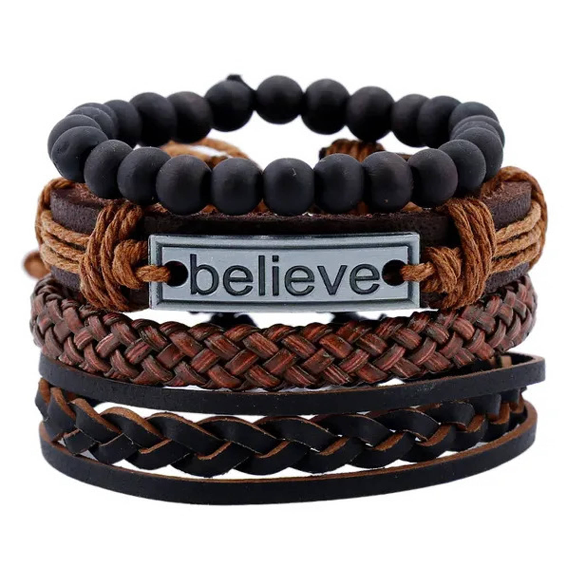     			FASHION FRILL Brown Bracelet ( Pack of 4 )