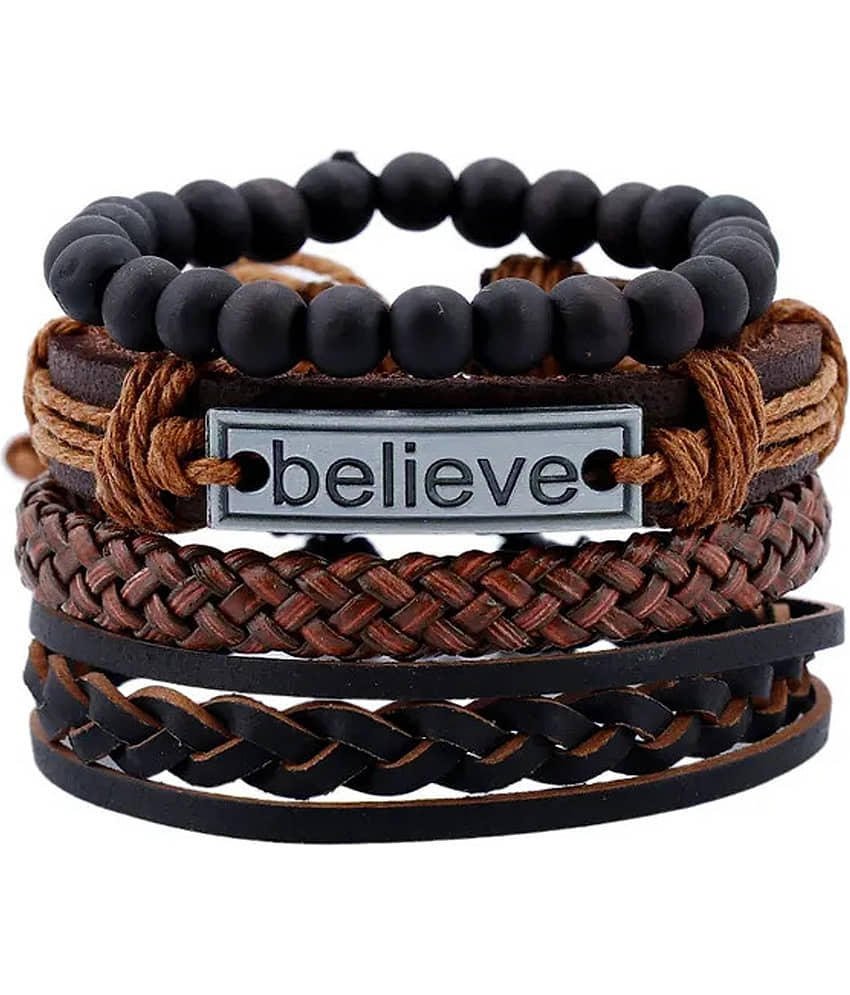 FASHION FRILL Brown Bracelet ( Pack of 4 ) - Bangles & Bracelets | Buy online on ZillyBuy