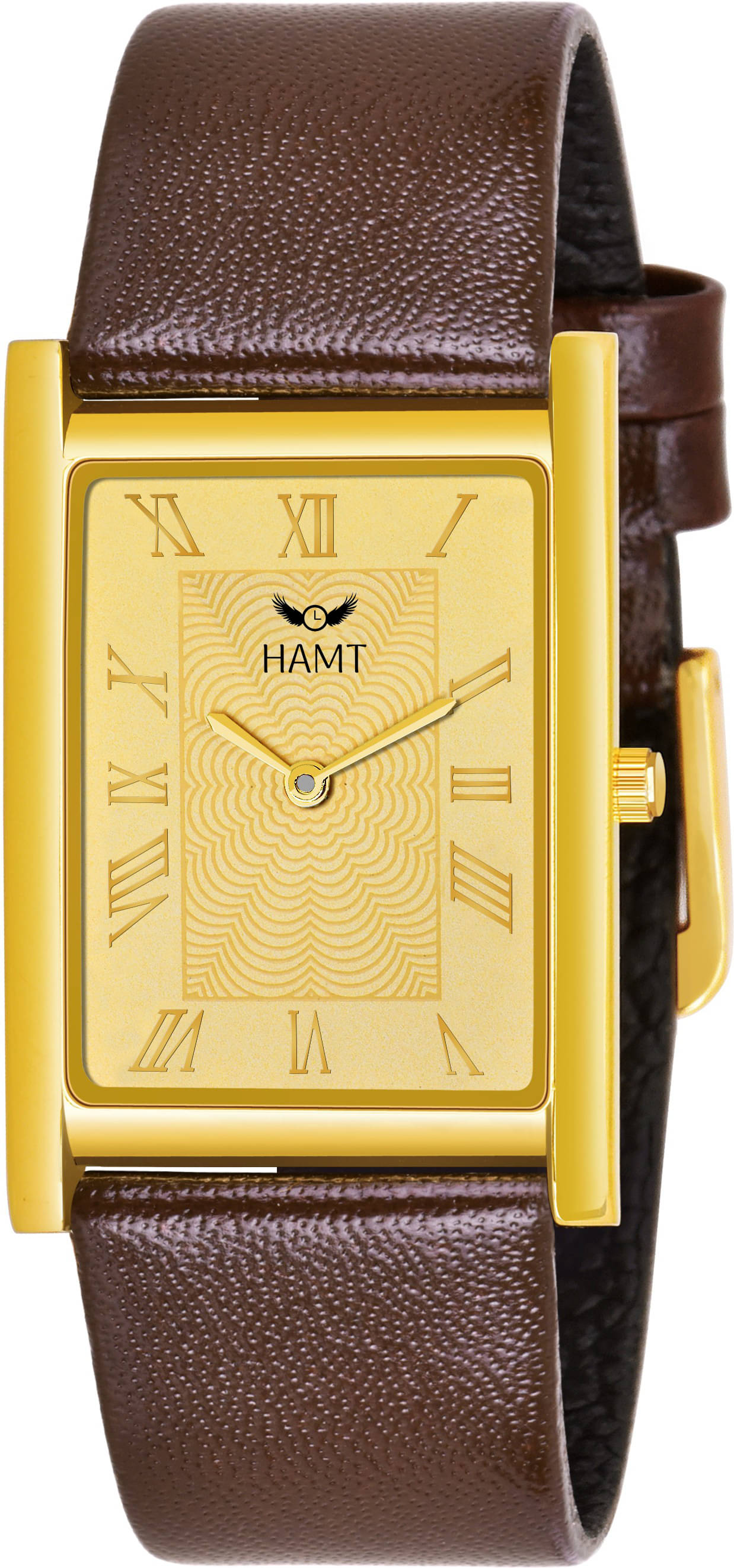     			HAMT Brown Leather Analog Men's Watch