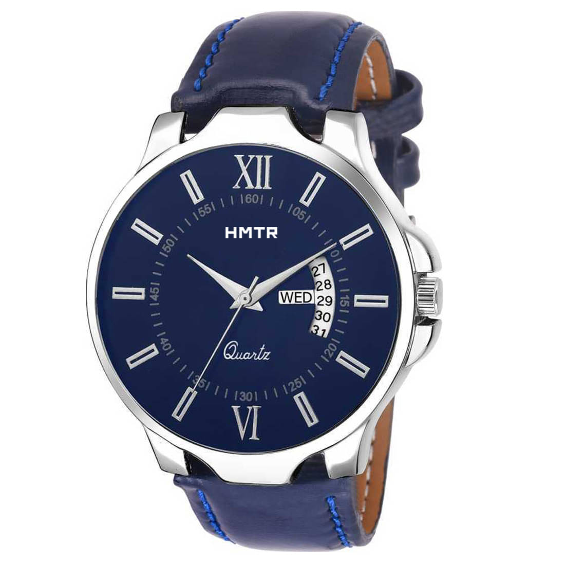     			HMTr Blue Leather Analog Men's Watch