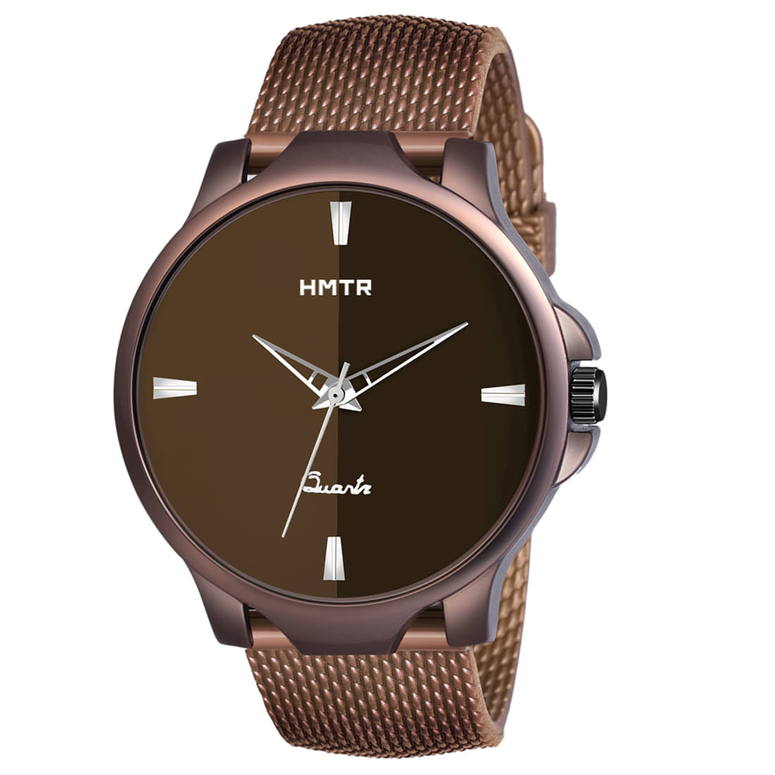     			HMTr Brown Rubber Analog Men's Watch