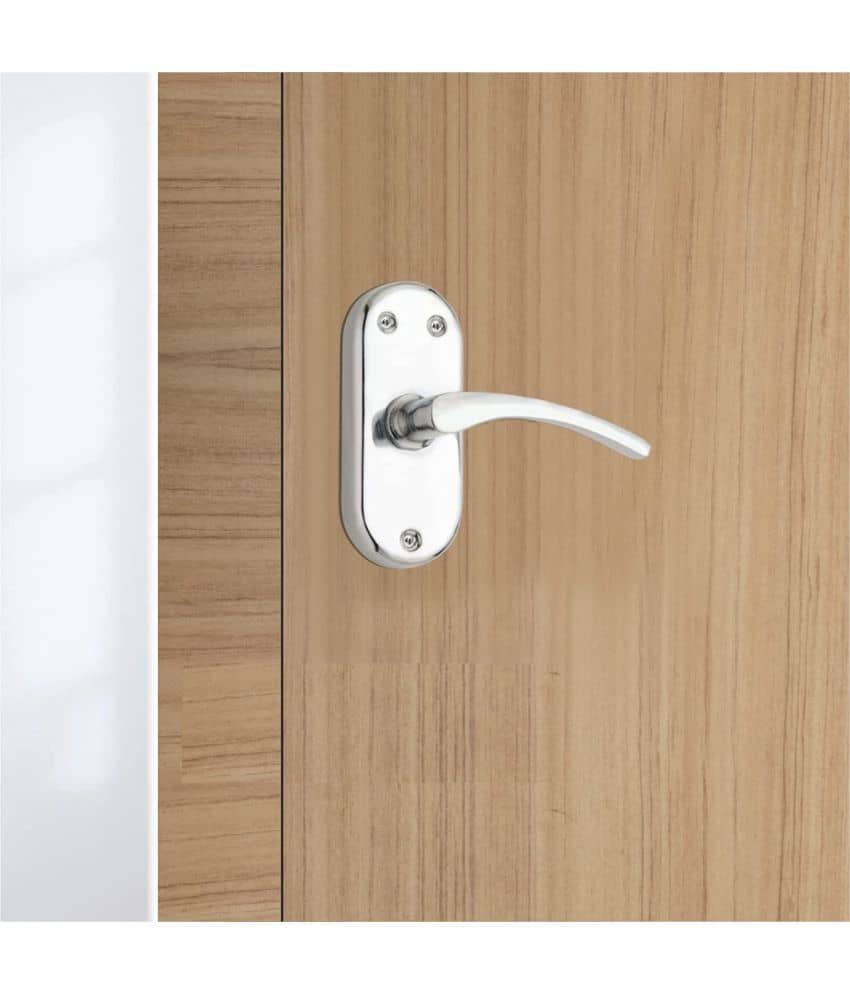 OJASS Steel High Quality Premium Range Bathroom Door Lock Mortise Door Handle with Baby Latch Lock Crome Plated Finish Keyless | Bathroom Lock Pack of 1 Set ( BL+S04BCPL )