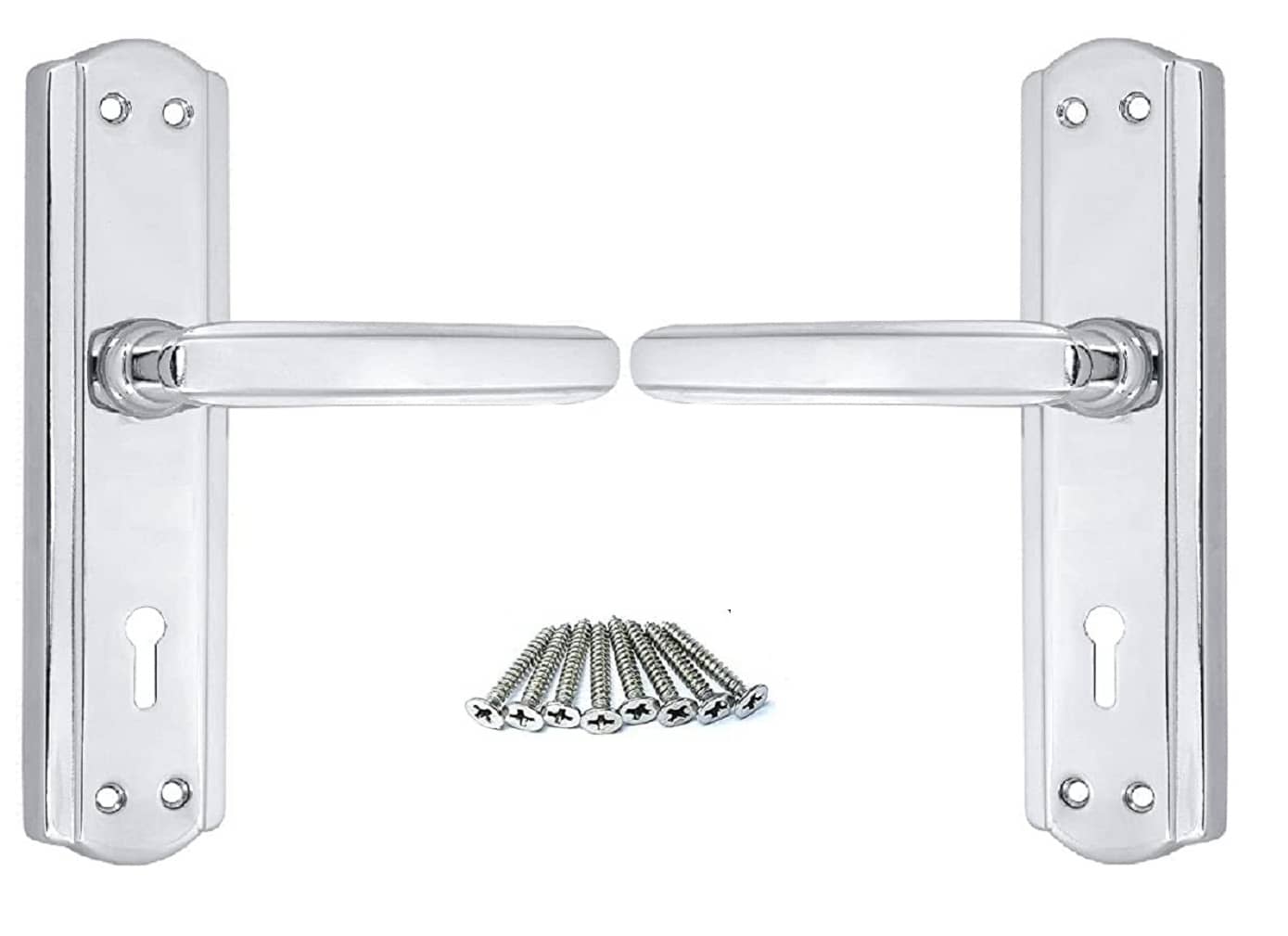 OJASS Steel Premium Range Mortise Door Handle Size 7 Inch Chrome Plated Finish for House Hotel Bedroom Living Room Main Door Pack of 1 Pair (S05MCPL)