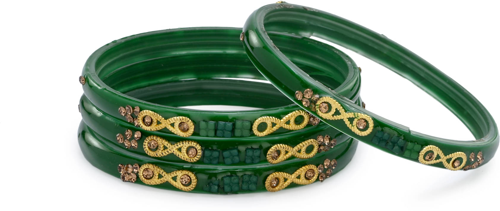     			Somil Green Bangle Set ( Pack of 4 )