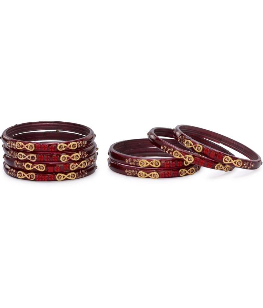     			Somil Maroon Bangle Set ( Pack of 8 )