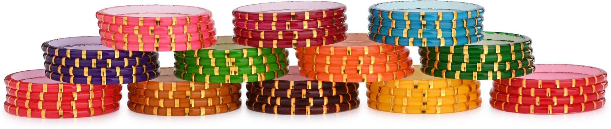 Somil Multicolor Bangle Set ( Pack of 48 ) - Bangles & Bracelets | Buy online on ZillyBuy