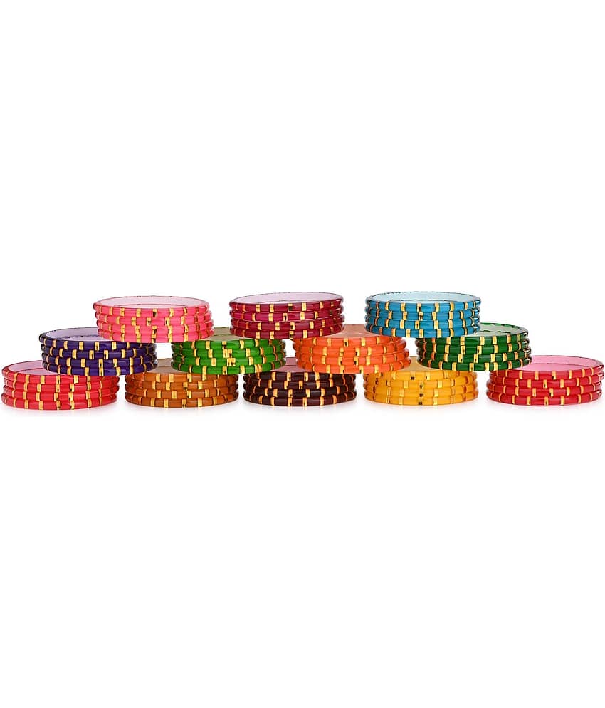 Somil Multicolor Bangle Set ( Pack of 48 ) - Bangles & Bracelets | Buy online on ZillyBuy
