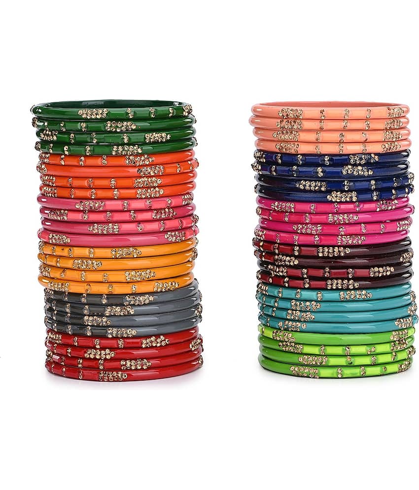 Somil Multicolor Bangle Set ( Pack of 48 ) - Bangles & Bracelets | Buy online on ZillyBuy