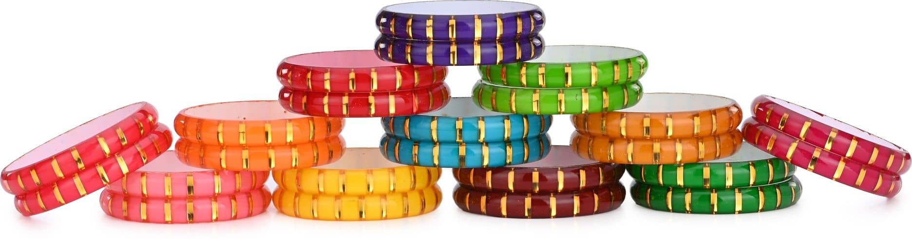 Somil Multicolor Bangle Set ( Pack of 24 ) - Bangles & Bracelets | Buy online on ZillyBuy
