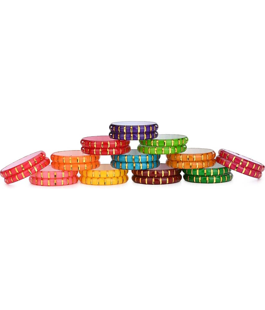 Somil Multicolor Bangle Set ( Pack of 24 ) - Bangles & Bracelets | Buy online on ZillyBuy